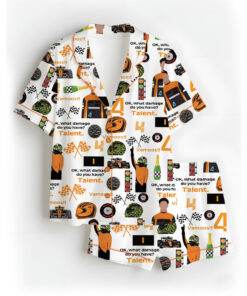 Formula 1 Racing Game Fans F1 Satin Pajamas Set For Women