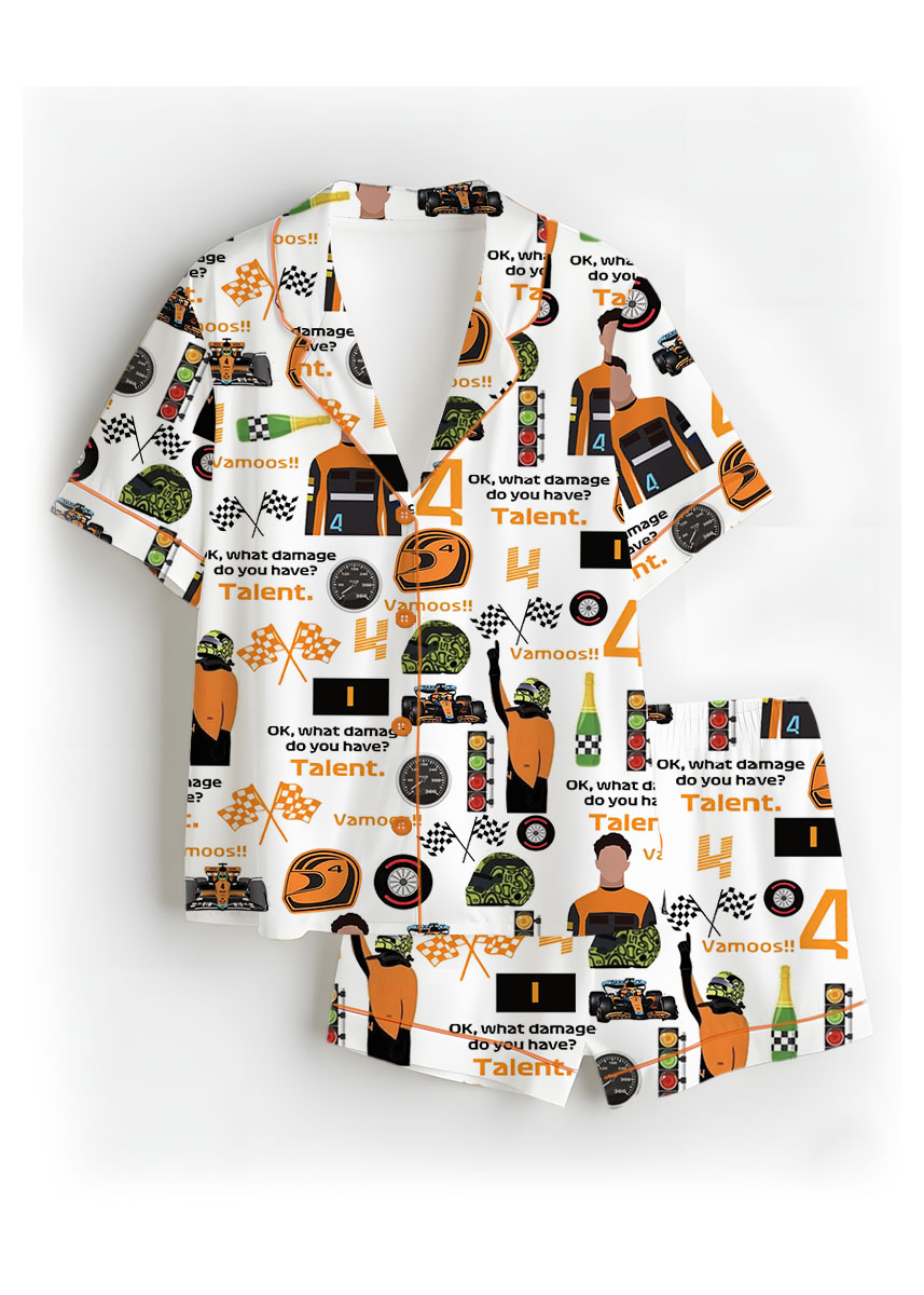 Formula 1 Racing Game Fans F1 Satin Pajamas Set For Women