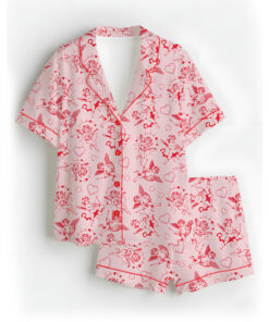 Romantic Valentine's Day Satin Pajamas Set For Women