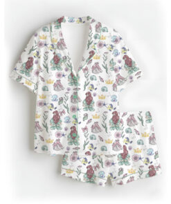 Women’s The Little Mermaid Movie Satin Pajama Set, White Color, US Size S-5XL