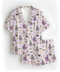 Women's Princesses Back View Pajamas Set For Women, Pastel Lilac Pink Color, US Size S-5XL