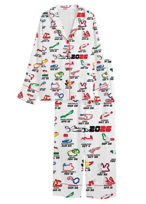 Formula One Racing F1 Satin Pajamas Set For Women