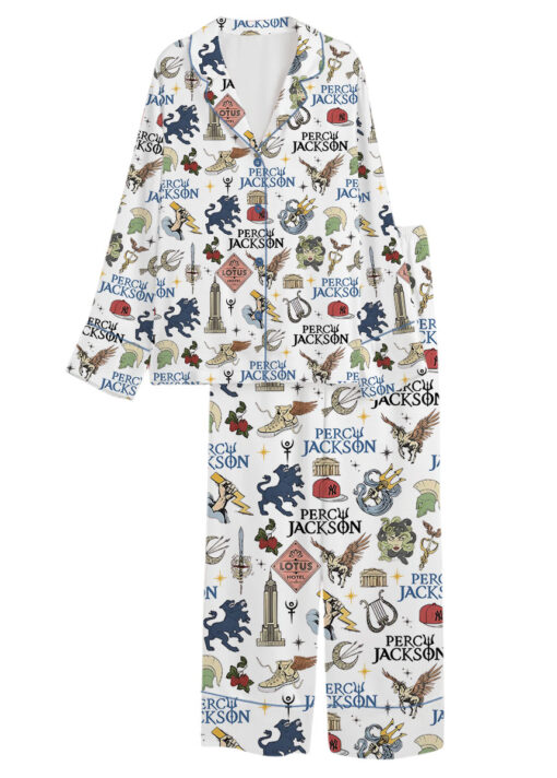 Percy Jackson & The Olympians Doodle Satin Pajamas Set For Women - Image 13