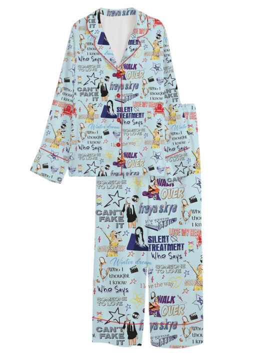 Aesthetic Star Satin Pajamas Set For Women - Image 25