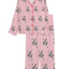 Love You More Pink Color Satin Pajama Set For Women