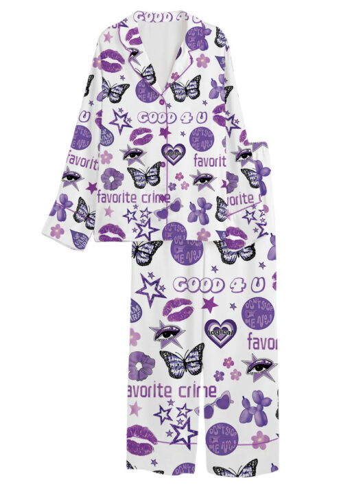 Women's Good 4U Favorite Crime Pajamas Set For Women, White Color, US Size S-5XL - Image 13