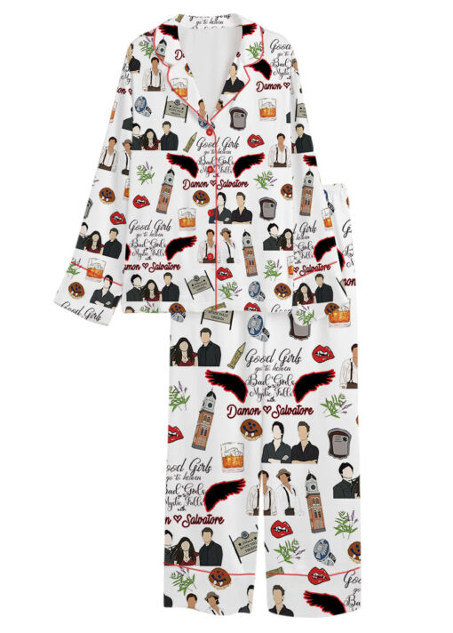 Vampire Diaries TV Series Satin Pajamas Set For Women
