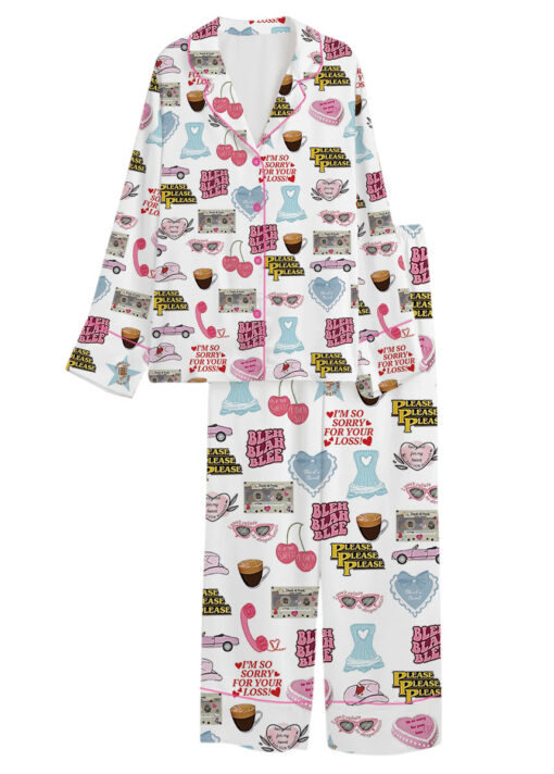 Bleh Blah Blee Satin Pajamas Set For Women - Image 13