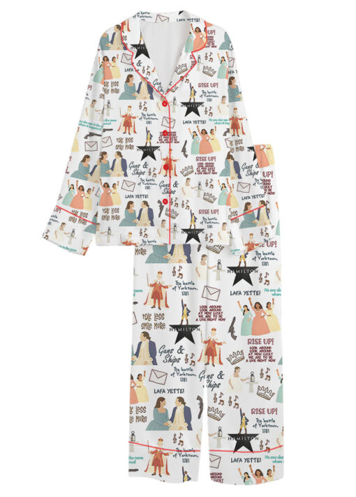 Hamilton Musical Short Satin Pajamas, Broadway Theater Pajamas, Musical Sleepwear, Alexander Hamilton Pajamas Set, Hamilton Fan Gift