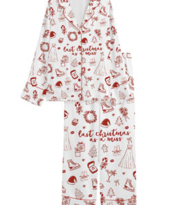 Women’s Christmas Bride To Be Last Christmas As A Miss Satin Pajama Set
