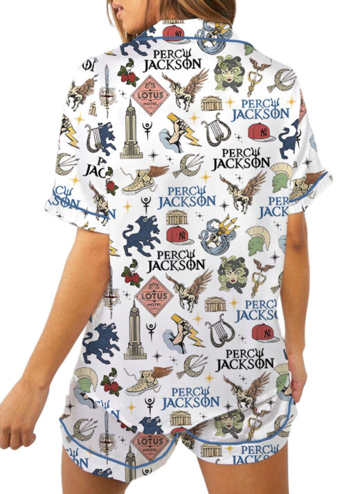 Percy Jackson & The Olympians Doodle Satin Pajamas Set For Women - Image 7