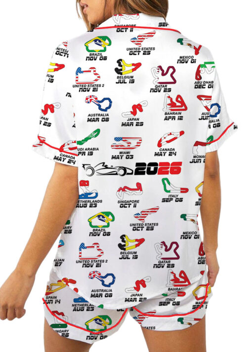 Formula One Racing F1 Satin Pajamas Set For Women