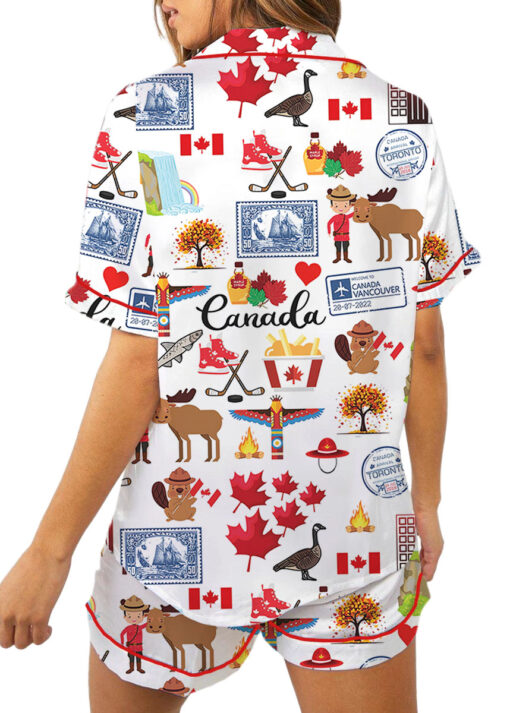 Women's Canada Travel Satin Pajamas Set For Women - Image 5