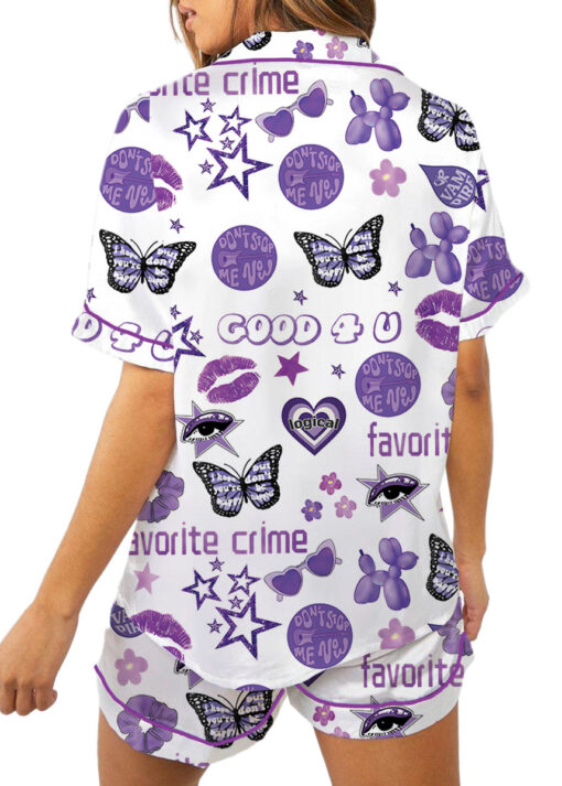 Women's Good 4U Favorite Crime Pajamas Set For Women, White Color, US Size S-5XL - Image 7