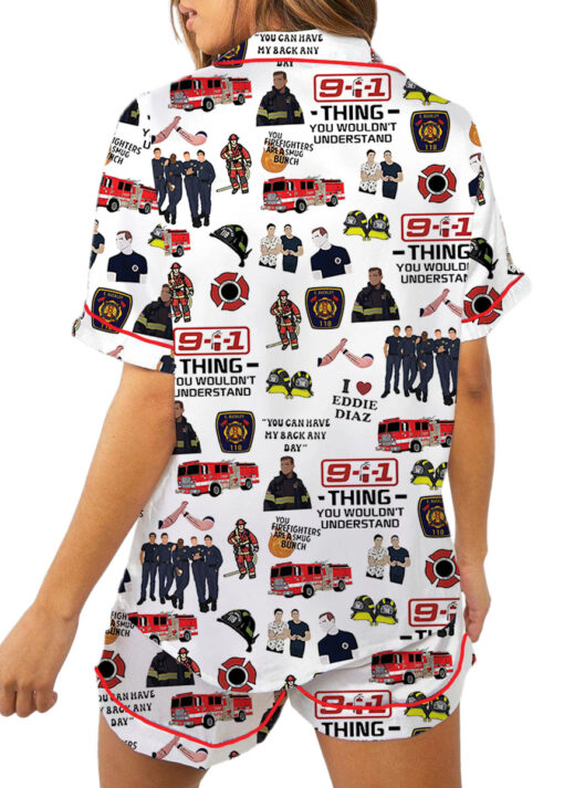 American TV Series Shirt 9-1-1 TV Show Satin Pajamas Set For Women