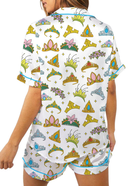 Women's Disney Princess Crown Pajamas Set For Women, White Color, US Size S-5XL - Image 2