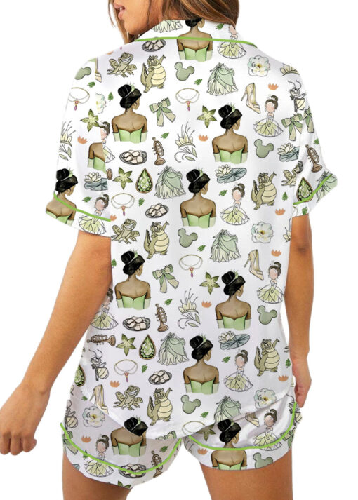 Women’s Princess And The Frog Pajamas Set For Women, White Color, US Size S-5XL - Image 3