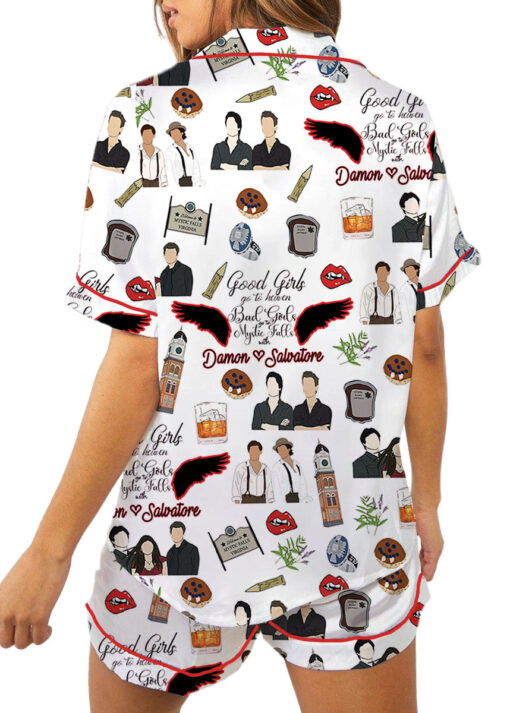 Vampire Diaries TV Series Satin Pajamas Set For Women