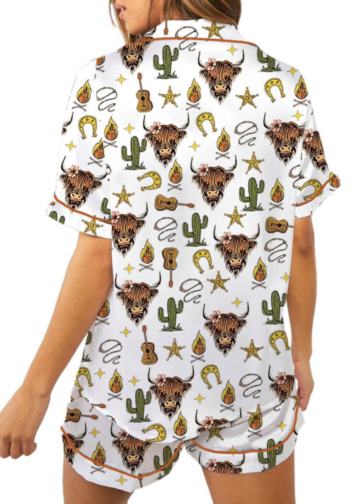 Women’s Rustic Americana Western Satin Pajama Set For Women