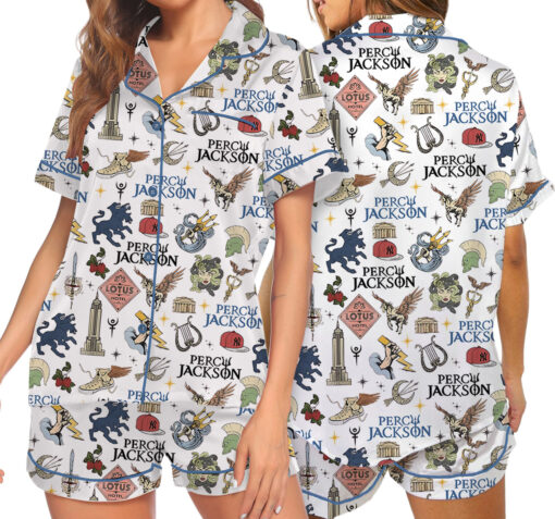 Percy Jackson & The Olympians Doodle Satin Pajamas Set For Women - Image 5
