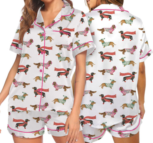 Women's Dachshund Cute Dog Pajama Set