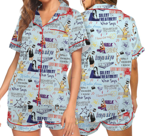 Aesthetic Star Satin Pajamas Set For Women - Image 19