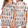 The 12 Dogs Of Christmas Satin Pajamas Set For Women