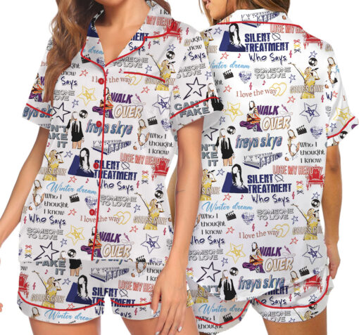 Aesthetic Star Satin Pajamas Set For Women - Image 4