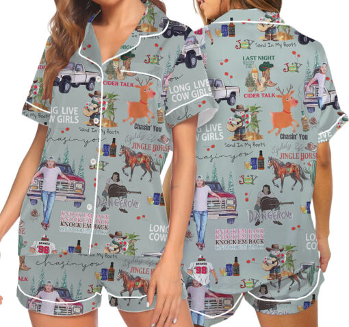 Morgan Wallen Long Live Cow Girls Satin Pajamas Set For Women - Image 6