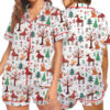 Christmas Forest Animals Satin Pajamas Set For Women