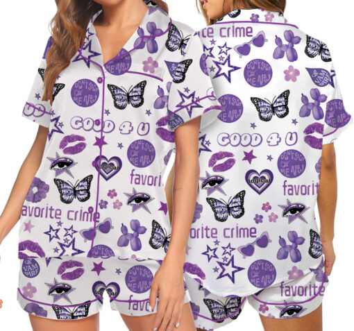 Women's Good 4U Favorite Crime Pajamas Set For Women, White Color, US Size S-5XL - Image 8