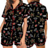 Stranger Things Hellfire Club Friends Don’t Lie Short Sleeve Satin Pajamas Set
