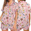 Coquette Softball Satin Pajama Set For Women