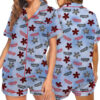 The Tranger Thing Movie Satin Pajamas Set For Women