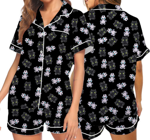 Toothless And Light Fury Satin Pajamas Set For Women