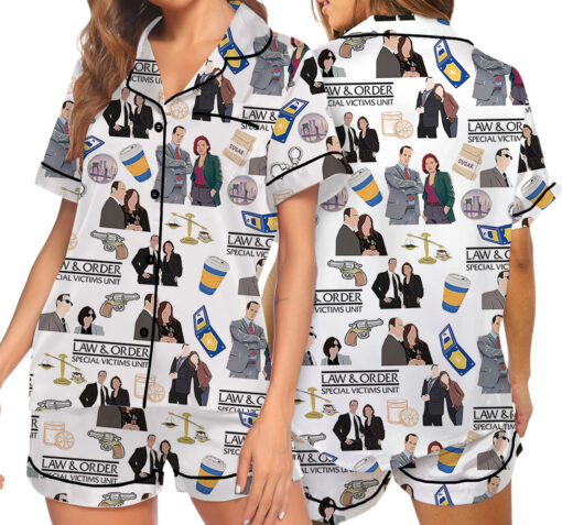 Law And Order Tv Series Satin Pajamas Set For Women
