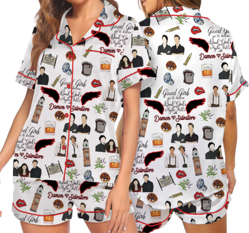 Vampire Diaries TV Series Satin Pajamas Set For Women