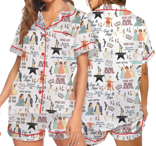 Hamilton Musical Short Satin Pajamas, Broadway Theater Pajamas, Musical Sleepwear, Alexander Hamilton Pajamas Set, Hamilton Fan Gift