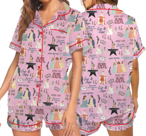 Hamilton Musical Satin Pajamas Set, Broadway Theater Pajamas, Musical Sleepwear, Alexander Hamilton Satin Pajamas Set - Image 18