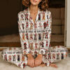 The 12 Dogs Of Christmas Satin Pajamas Set For Women