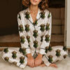 Cute Capybara Christmas Satin Pajamas Set For Women