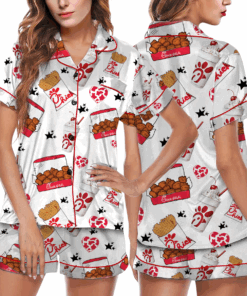 Alternative view of Chicken Nugget Inspired Food Satin Pajamas Set For Women