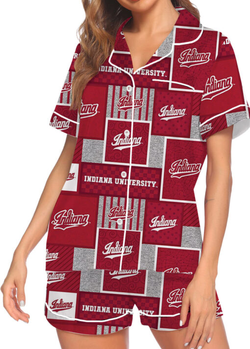 Indiana University Hoosiers Satin Pajama Set For Women - Image 5