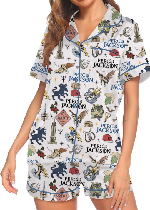 Percy Jackson & The Olympians Doodle Satin Pajamas Set For Women - Image 3