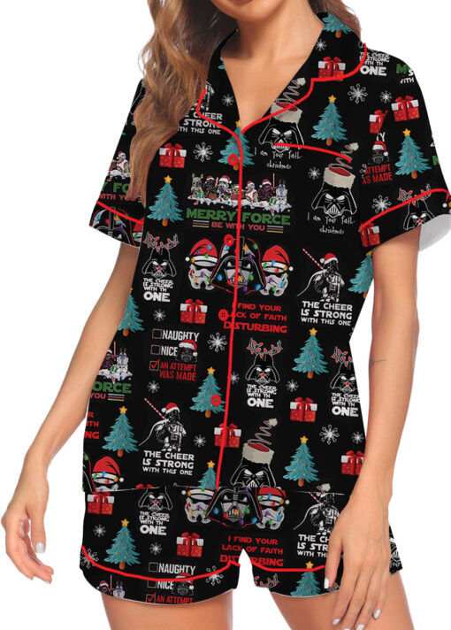 Darth Vader Santa Satin Pajamas Set, Star Wars Characters Pajamas