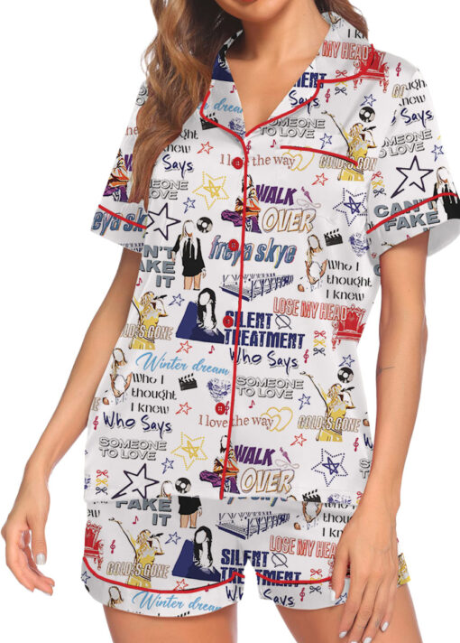 Aesthetic Star Satin Pajamas Set For Women - Image 6