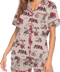 Alternative view of Women's Retro Cowgirl Western Satin Pajamas Set For Women