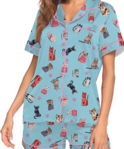 Alternative view of Cute Katzen Satin Pajamas Set For Women