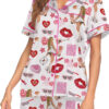 Espresso Music Album Satin Pajamas Set For Women