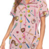 Coquette Softball Satin Pajama Set For Women